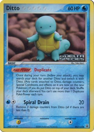 Ditto (Squirtle) (Delta Species Stamped) 064/113 - Reverse Holofoil Miscellaneous Cards & Products