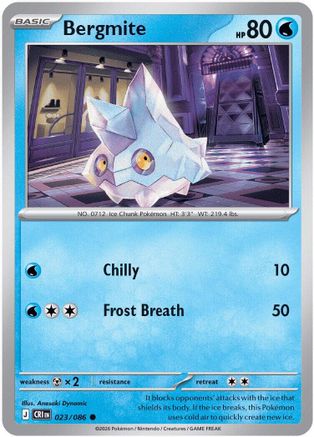 Bergmite 023/086 - Reverse Holofoil ME04 Chaos Rising