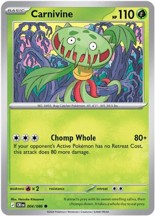 Carnivine 004/086 - Reverse Holofoil ME04 Chaos Rising