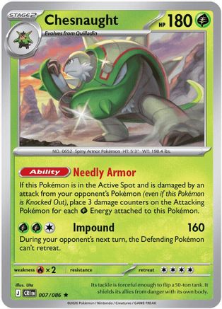 Chesnaught 007/086 - Holofoil ME04 Chaos Rising