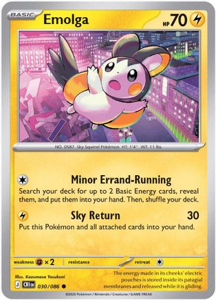 Emolga 030/086 - Reverse Holofoil ME04 Chaos Rising