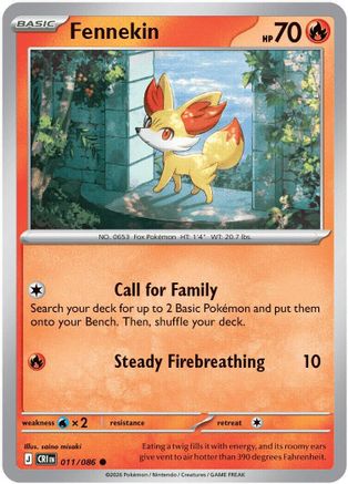 Fennekin 011/086 - Reverse Holofoil ME04 Chaos Rising