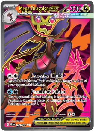 Mega Dragalge ex 104/086 - Holofoil ME04 Chaos Rising