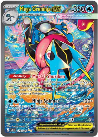 Mega Greninja ex 116/086 - Holofoil ME04 Chaos Rising