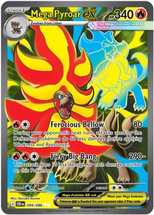Mega Pyroar ex 099/086 - Holofoil ME04 Chaos Rising