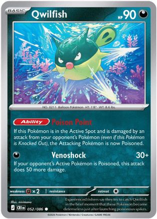 Qwilfish 052/086 - Reverse Holofoil ME04 Chaos Rising