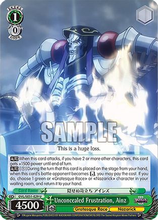 Unconcealed Frustration, Ainz (OVL/SE51-E29 U) - Nazarick: Tomb of the Undead Vol.3 Extra Booster