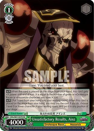 Unsatisfactory Results, Ainz (HC) (OVL/SE51-E37H HC) - Nazarick: Tomb of the Undead Vol.3 Extra Booster