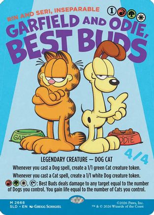 Garfield and Odie, Best Buds - Rin and Seri, Inseparable (SLD-2668)  Foil - Secret Lair Drop Series