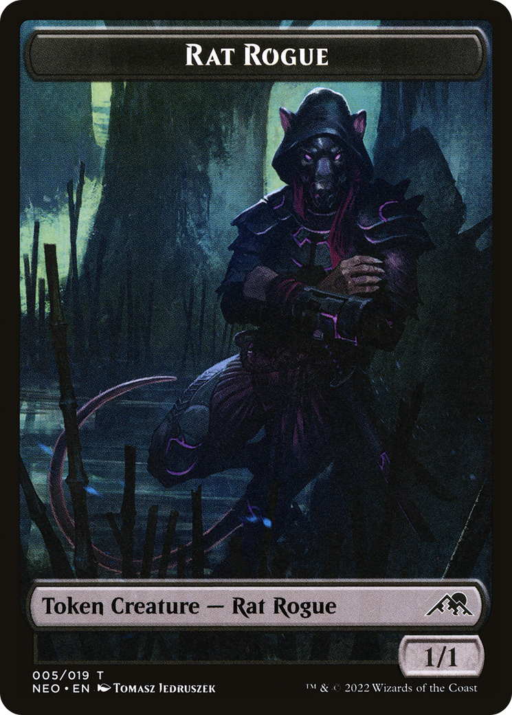 Rat Rogue Token (NEO-005) - Kamigawa: Neon Dynasty Tokens Foil