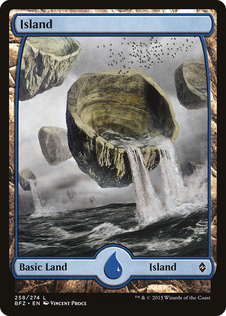 Island (258) - Full Art (BFZ-258)  Foil - Battle for Zendikar