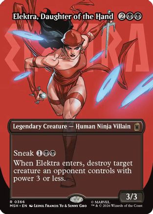 Elektra, Daughter of the Hand (Borderless) (366) (MSH-366)  Foil - Marvel Super Heroes