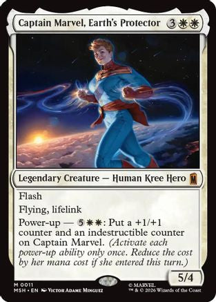 Captain Marvel, Earth's Protector (MSH-011)  Foil - Marvel Super Heroes