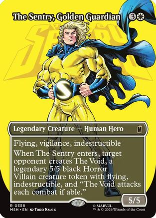 The Sentry, Golden Guardian (Borderless) (MSH-358)  Foil - Marvel Super Heroes