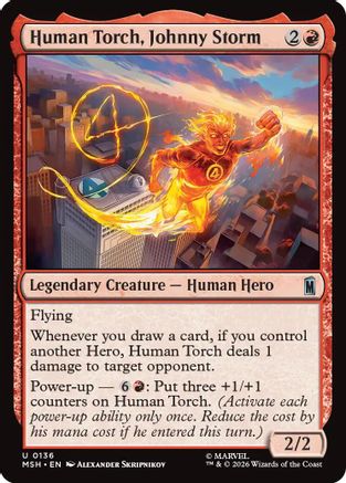 Human Torch, Johnny Storm (MSH-136)  - Marvel Super Heroes