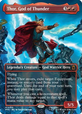 Thor, God of Thunder (Borderless) (0338) (MSH-338)  Foil - Marvel Super Heroes