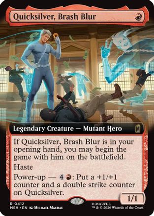 Quicksilver, Brash Blur (Extended Art) (MSH-412)  Foil - Marvel Super Heroes