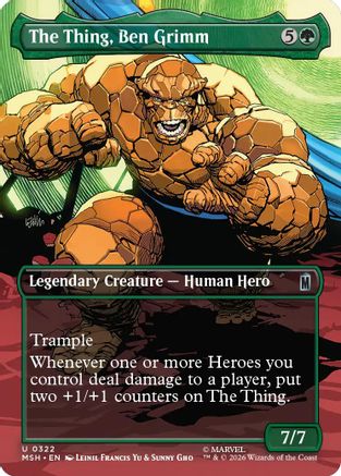 The Thing, Ben Grimm (Borderless) (MSH-322)  Foil - Marvel Super Heroes