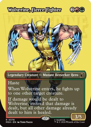 Wolverine, Fierce Fighter (Borderless) (MSH-378)  - Marvel Super Heroes