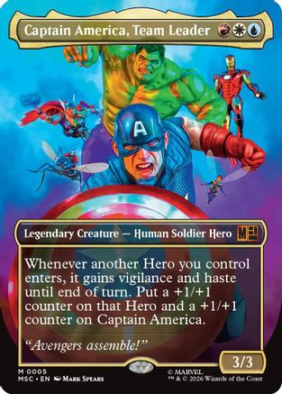 Captain America, Team Leader (Borderless) (MSC-005)  - Commander: Marvel Super Heroes