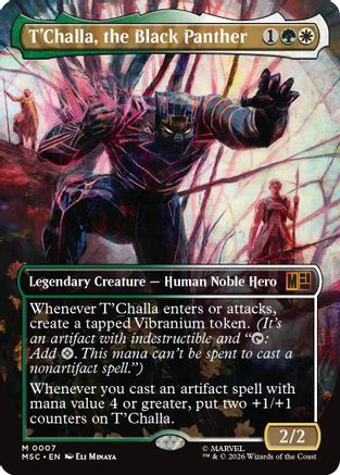 T'Challa, the Black Panther (Borderless) (MSC-007)  Foil - Commander: Marvel Super Heroes