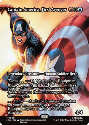 Captain America, First Avenger (Borderless) (MAR-088)  Foil - Marvel Universe Eternal-Legal