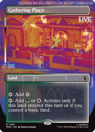 Gathering Place (Borderless) (MSH-381)  Foil - Marvel Super Heroes