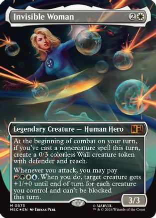 Invisible Woman (Borderless) (Surge Foil) (MSC-875)  Foil - Commander: Marvel Super Heroes