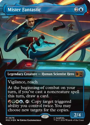 Mister Fantastic (Borderless) (Surge Foil) (MSC-876)  Foil - Commander: Marvel Super Heroes