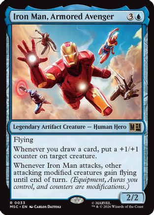 Iron Man, Armored Avenger (Surge Foil) (MSC-033)  Foil - Commander: Marvel Super Heroes