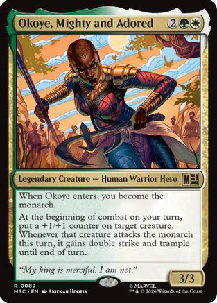 Okoye, Mighty and Adored (Surge Foil) (MSC-089)  Foil - Commander: Marvel Super Heroes