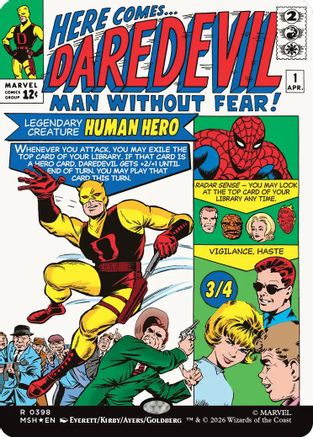 Daredevil, Man Without Fear (Borderless) (0398) (MSH-398)  Foil - Marvel Super Heroes