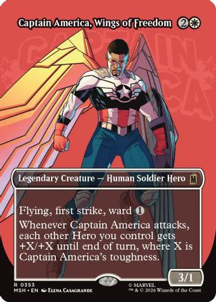 Captain America, Wings of Freedom (Borderless) (MSH-353)  Foil - Marvel Super Heroes