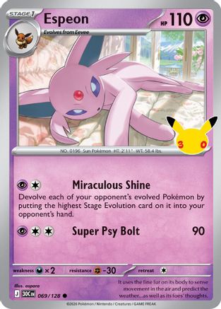 Espeon 069 - Holofoil ME 30th Celebration