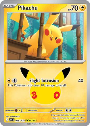 Pikachu 036/128 - Holofoil ME 30th Celebration