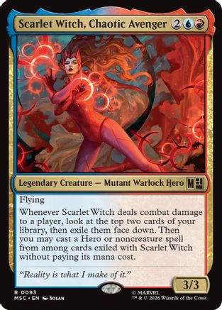 Scarlet Witch, Chaotic Avenger (Surge Foil) (MSC-093)  Foil - Commander: Marvel Super Heroes