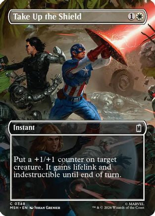 Take Up the Shield (Borderless) (MSH-348)  Foil - Marvel Super Heroes