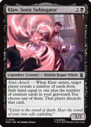Klaw, Sonic Subjugator (MSH-103)  Foil - Marvel Super Heroes