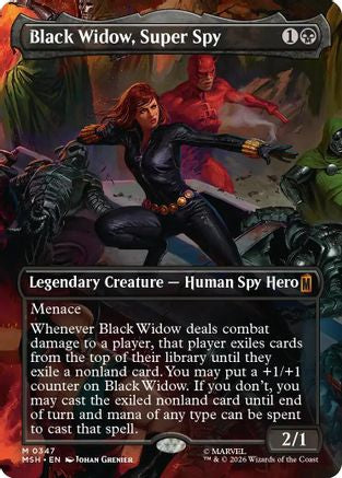 Black Widow, Super Spy (Borderless) (0347) (MSH-347)  Foil - Marvel Super Heroes