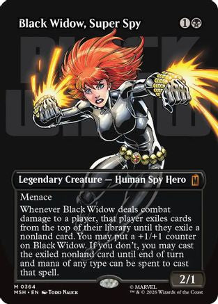 Black Widow, Super Spy (Borderless) (0364) (MSH-364)  Foil - Marvel Super Heroes