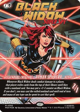 Black Widow, Super Spy (Borderless) (0393) (MSH-393)  Foil - Marvel Super Heroes