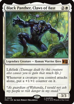 Black Panther, Claws of Bast (MSC-829)  - Commander: Marvel Super Heroes