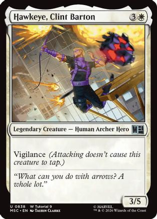Hawkeye, Clint Barton (0838) (MSC-838)  - Commander: Marvel Super Heroes
