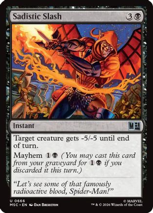 Sadistic Slash (MSC-666)  Foil - Commander: Marvel Super Heroes