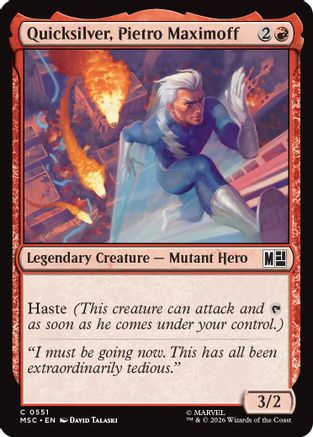 Quicksilver, Pietro Maximoff (0551) (MSC-551)  - Commander: Marvel Super Heroes