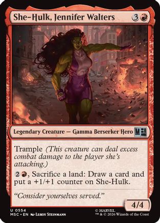 She-Hulk, Jennifer Walters (MSC-554)  - Commander: Marvel Super Heroes