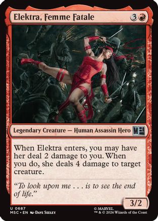 Elektra, Femme Fatale (MSC-687)  Foil - Commander: Marvel Super Heroes