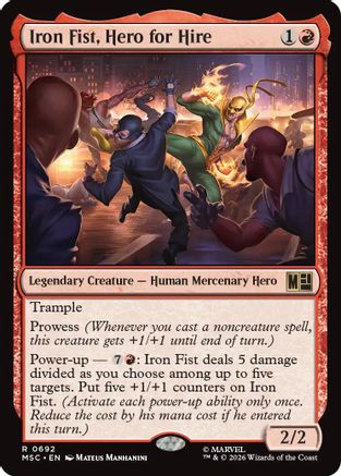 Iron Fist, Hero for Hire (MSC-692)  Foil - Commander: Marvel Super Heroes