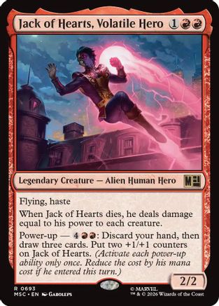 Jack of Hearts, Volatile Hero (MSC-693)  - Commander: Marvel Super Heroes