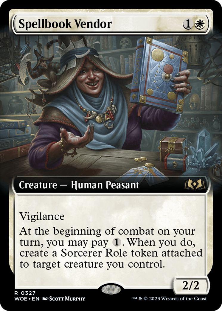 Spellbook Vendor (Extended Art) (WOE-327)  Foil - Wilds of Eldraine: (Extended Art)